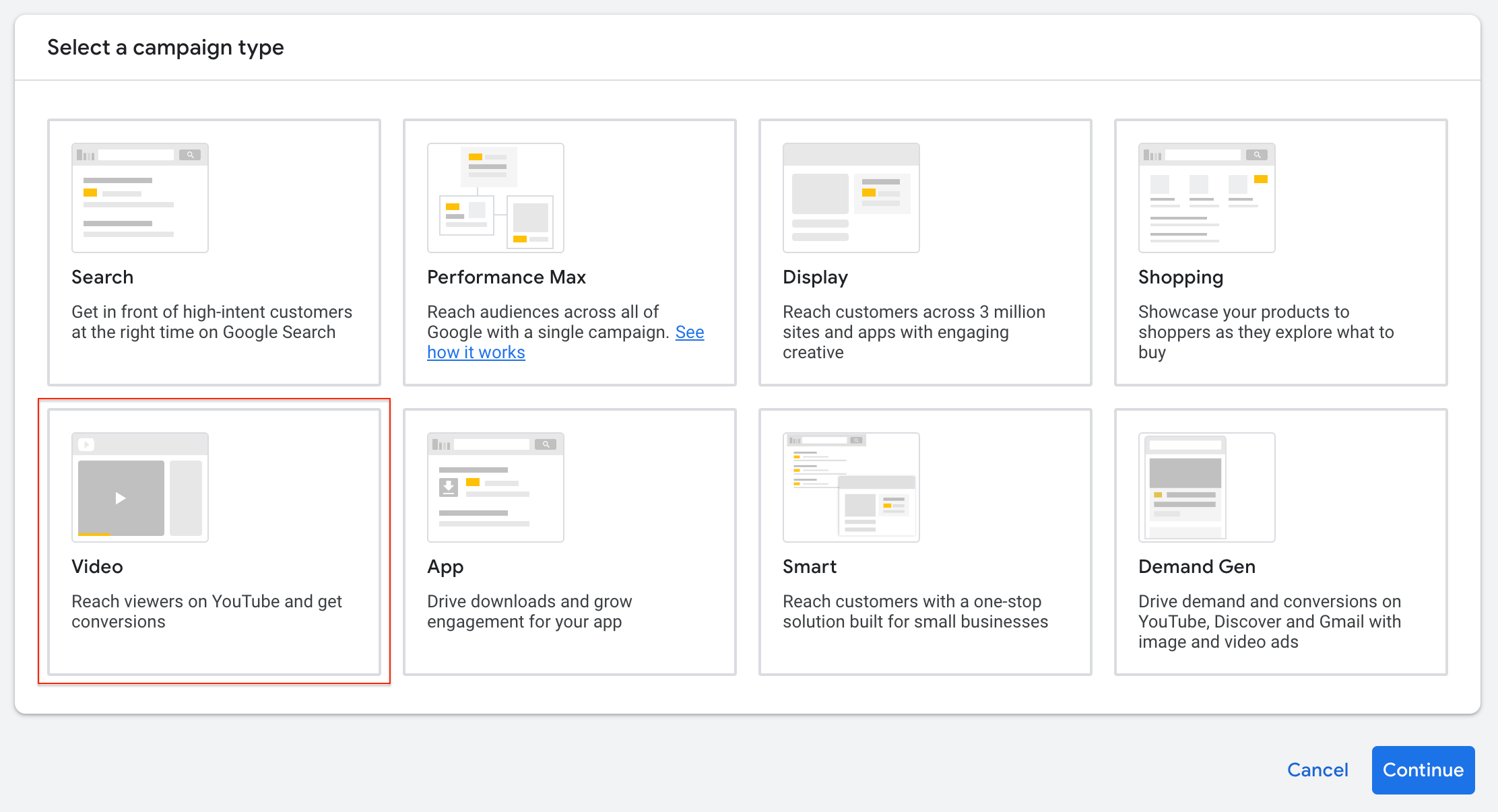YouTube Ad Campaign Type