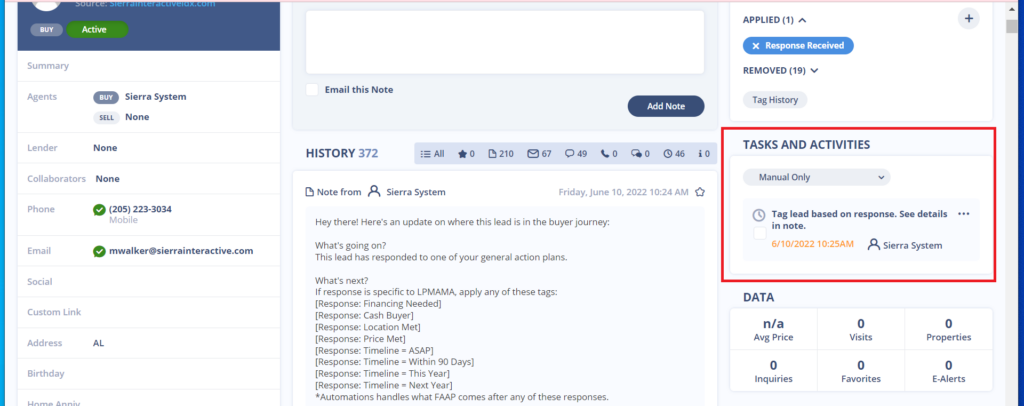 real estate workflow tasks and activities