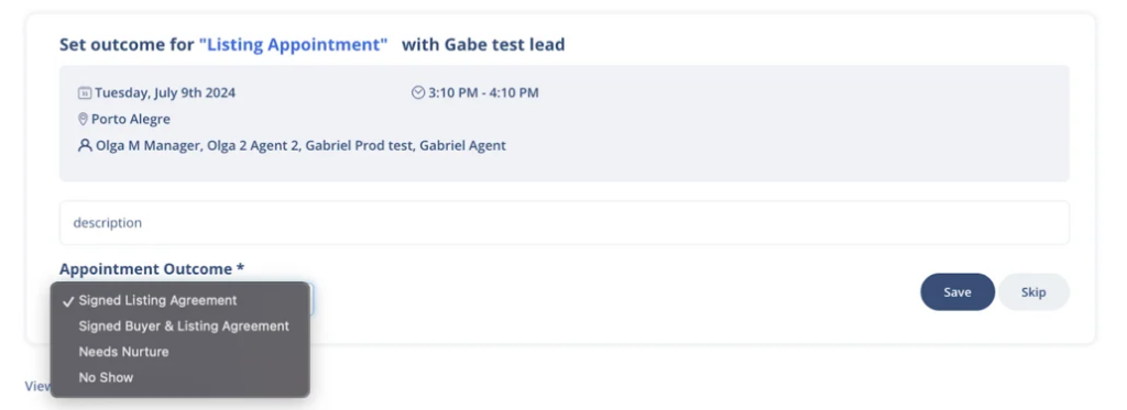 Google calendar integration for real estate teams