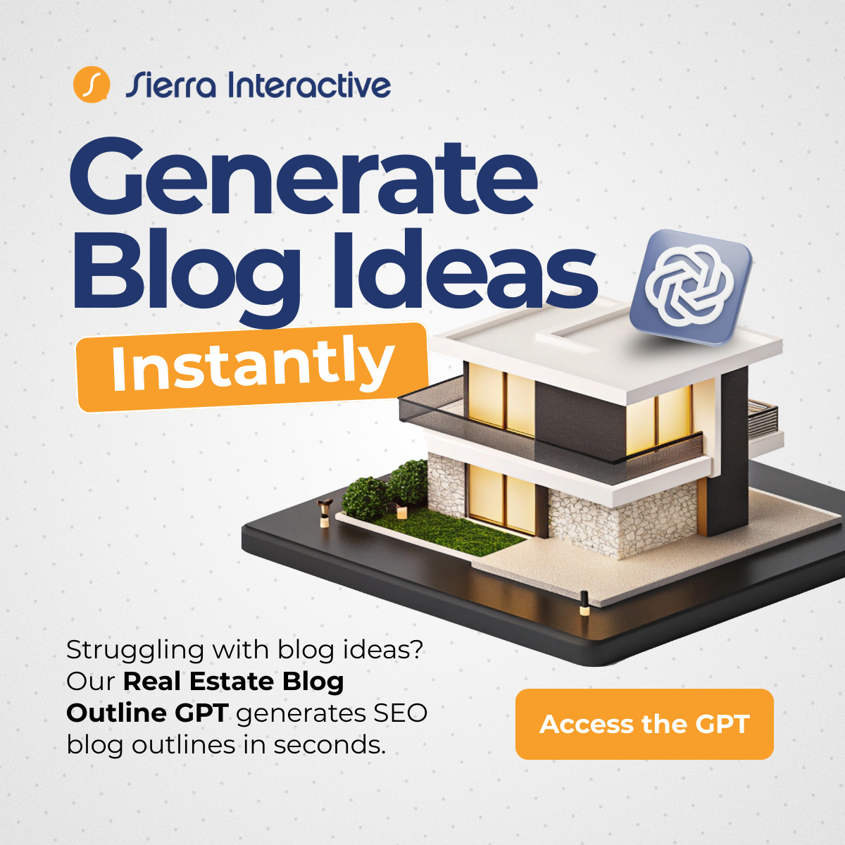 Generate blog ideas instantly with Sierra Interactive’s Real Estate Blog Outline GPT, a tool that creates SEO-optimized real estate blog outlines for agents and brokers.