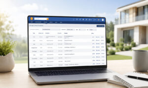 A real estate CRM dashboard highlighting lead capture, automated follow-up, pipeline stages, and reporting features