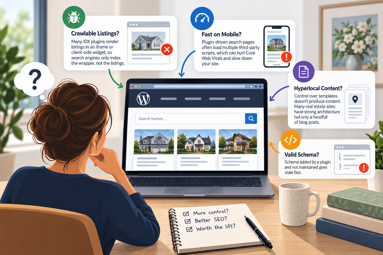 An under-resourced team on WordPress will lose to a purpose-built platform that ships crawlable search, fast pages, and editable metadata by default.